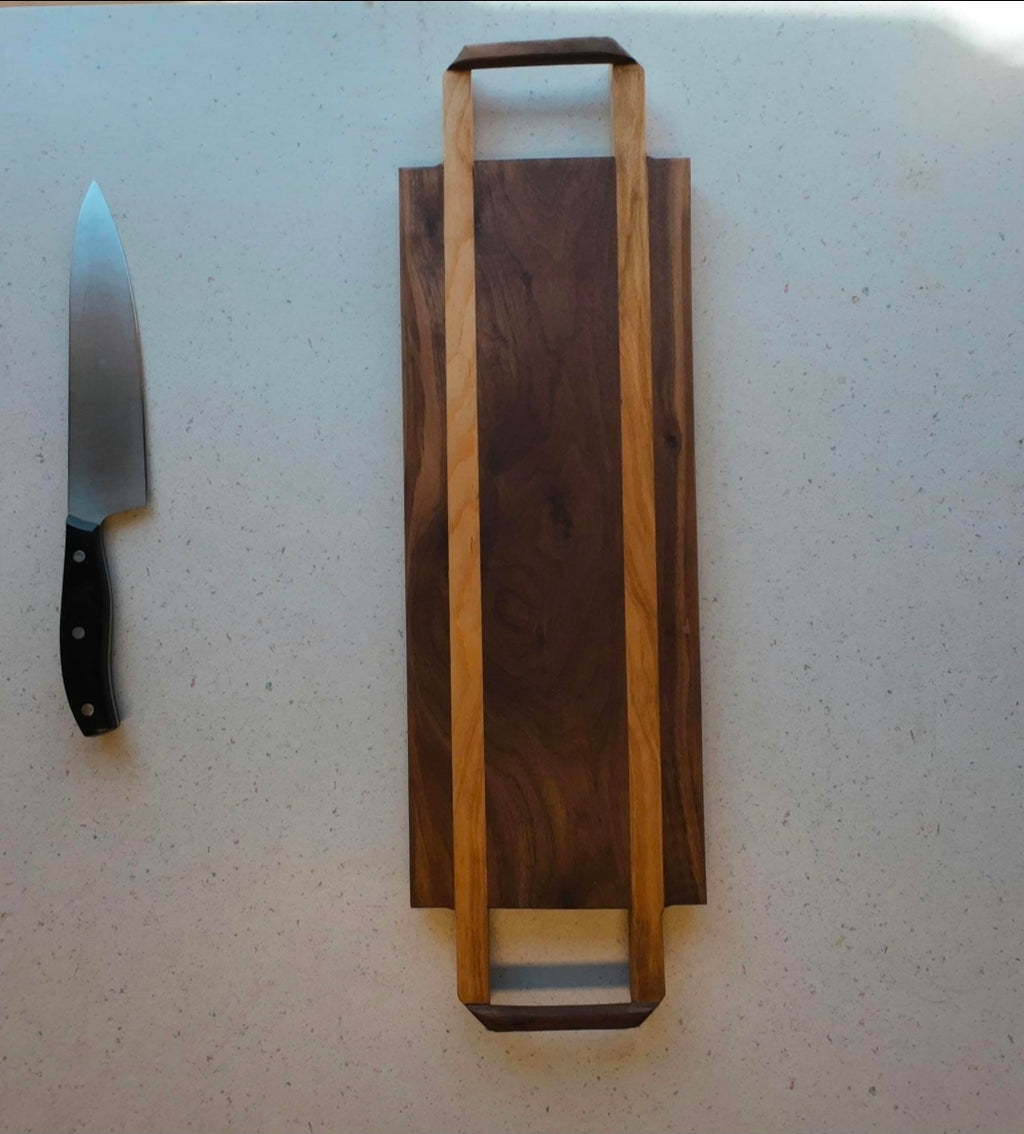 The Long Haul — Handcrafted Walnut Serving Board with Cutout Handle