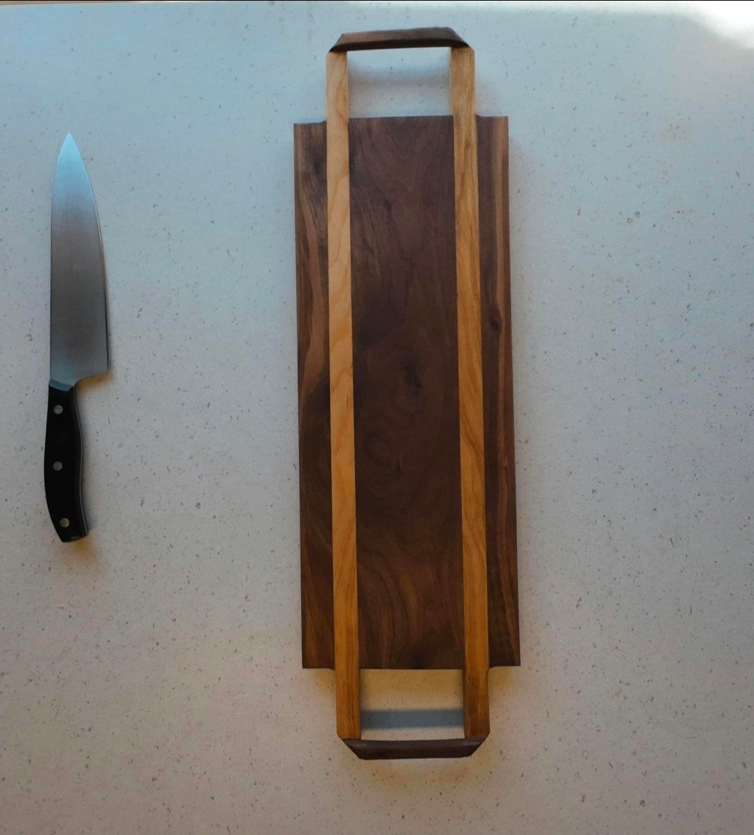 The Long Haul — Handcrafted Walnut Serving Board with Cutout Handle